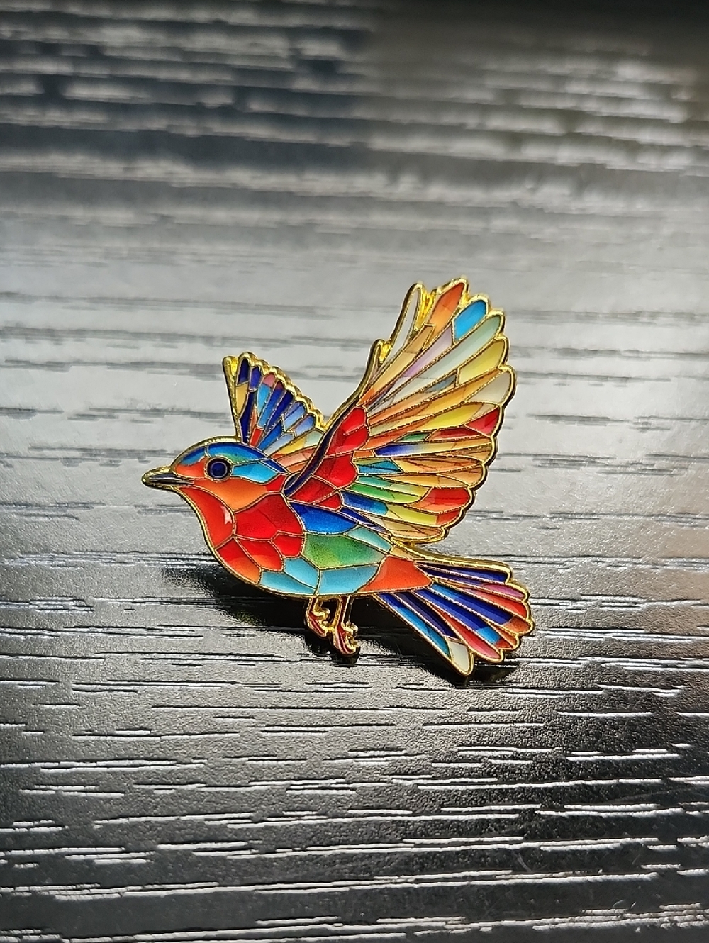 Colorful Bird Enamel Pin - Multicolor Decorative Bird Brooch